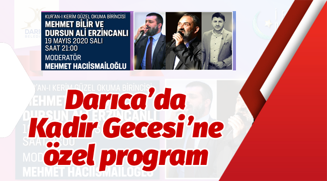 Darıca’da Kadir Gecesi’ne özel program