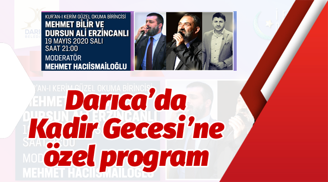 Darıca'da Kadir Gecesi'ne özel program