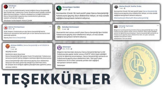 Darıca Gençlerbirliği'nden kulüplere teşekkür 