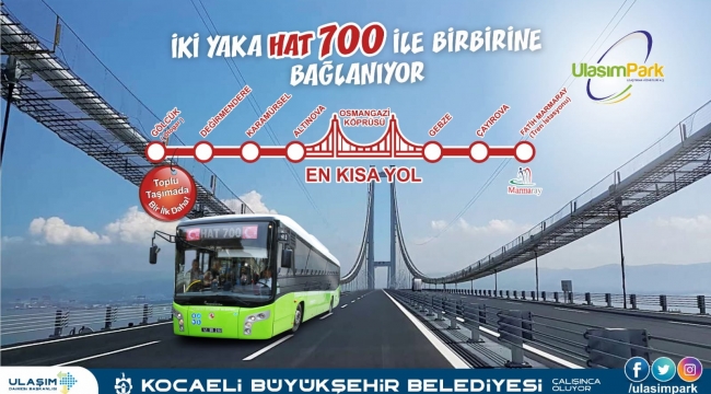 Bu hat Kocaeli'nin iki yakasını birleştirecek