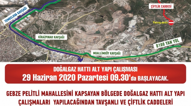 İzmit ve Gebze'de geçici güzergah oluşturuldu