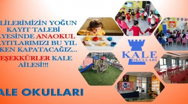 Kale Okulları 15 Haziran'da anaokullarını açıyor!