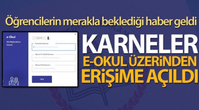 Öğrencilerin karneleri e-Okul üzerinden erişime açıldı