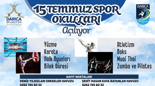 Darıca Belediyesi spor okulları açılıyor