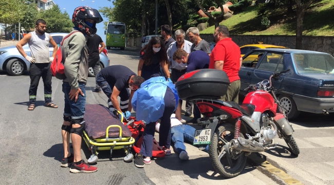 Tuzla Caddesi'nde yine motosiklet kazası yaşandı!