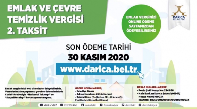 Darıca Belediyesi'nden Emlak vergisi uyarısı