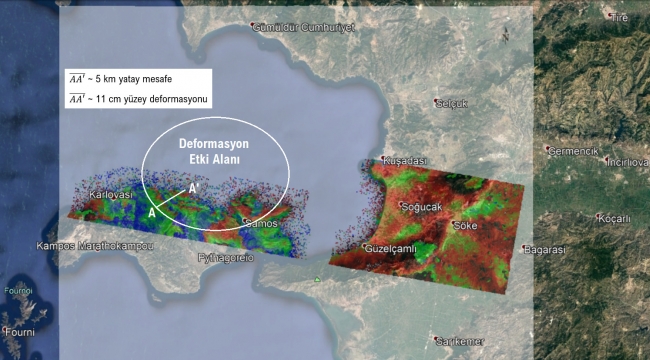 İzmir Depreminin Yüzey Deformasyon Haritası Üretildi 