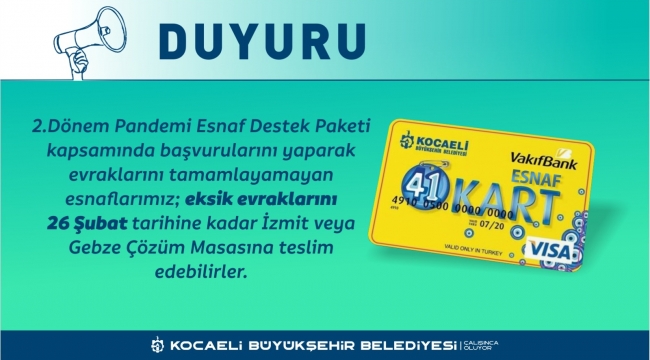 Esnaf Destek Paketi'nde süre uzatıldı!