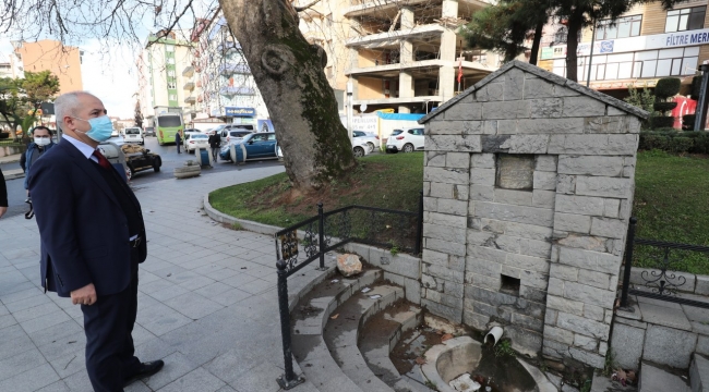 Büyükgöz, Çınaraltı Çeşmesi'nde incelemede bulundu