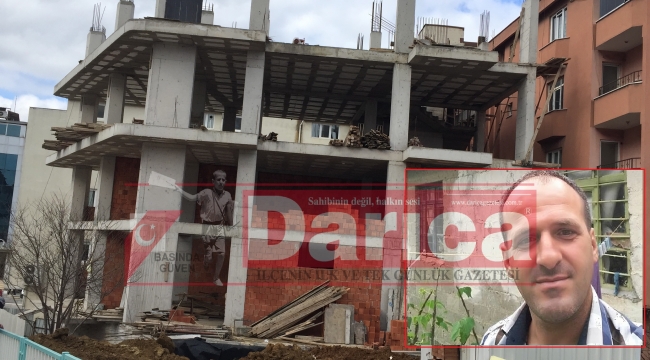 Darıca'daki İnşaatta çalışırken aşağıya düştü