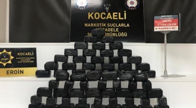 27 Kilo 500 Gram eroin ele geçirildi