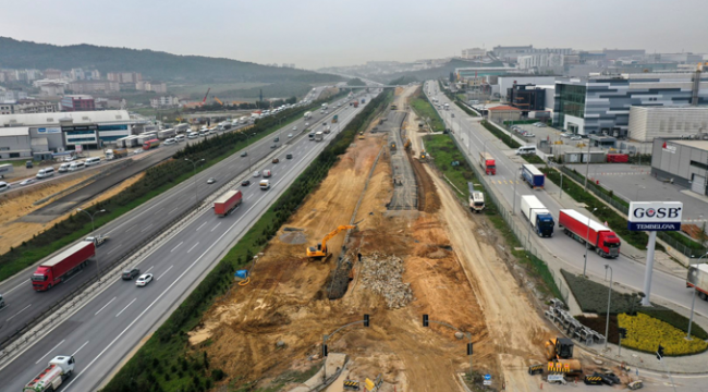 Gebze'deki o projede çalışmalar Kuzey yan yolda yoğunlaştı