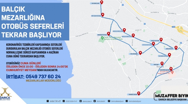 Balçık Mezarlığı'na ücretsiz otobüs seferleri yeniden başladı