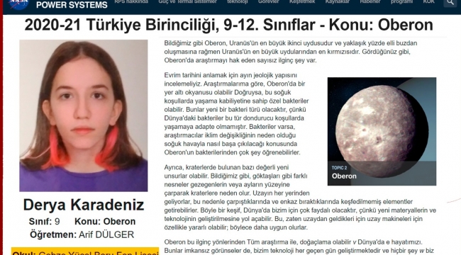 NASA'nın açtığı yarışmada Gebzeli öğrenci ilk 4'e girdi
