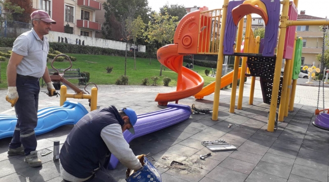 Darıca'da parklar çocuklar için güvenli hale getiriliyor