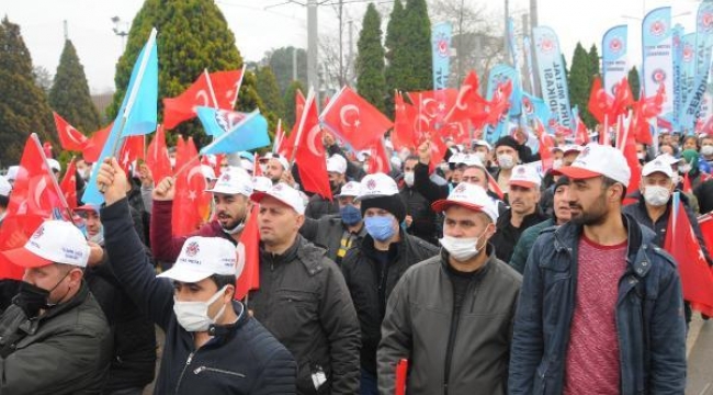 Metal işçileri miting yaptı