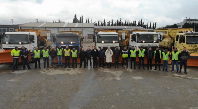 Gebze'de ekipler kar mesaisine hazır