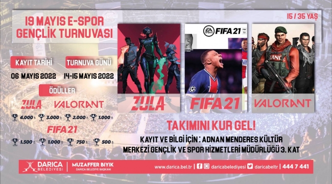 Darıca'da 19 Mayıs E-Spor Gençlik Turnuvası düzenlenecek