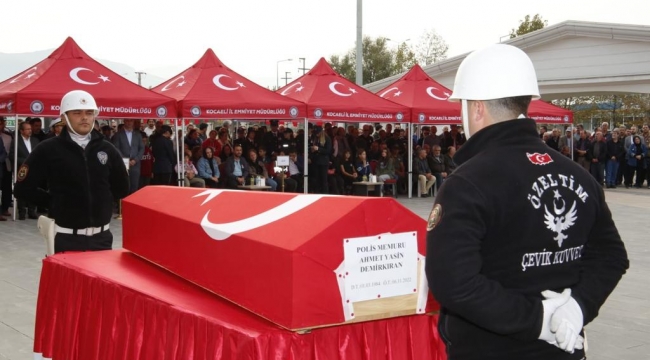Polis memuru son yolculuğuna uğurlandı