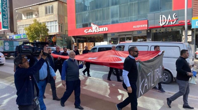 Darıca Karslılar Derneği, İsrail'in Gazze'ye yönelik saldırısını protesto etti