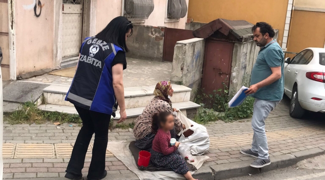 Gebze Zabıtasından dilencilere yönelik çalışma