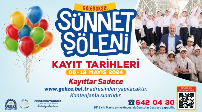 Gebze’de Sünnet Şöleni kayıtları başlıyor