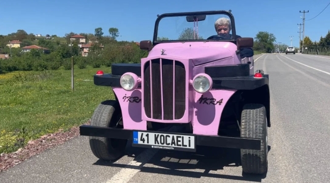 Çapa motoruyla nostaljik otomobil yaptı