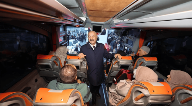 Hacı adaylarını Başkan Büyükgöz uğurladı