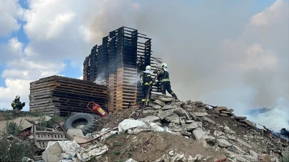 Gebze’de palet fabrikasında yangın çıktı!