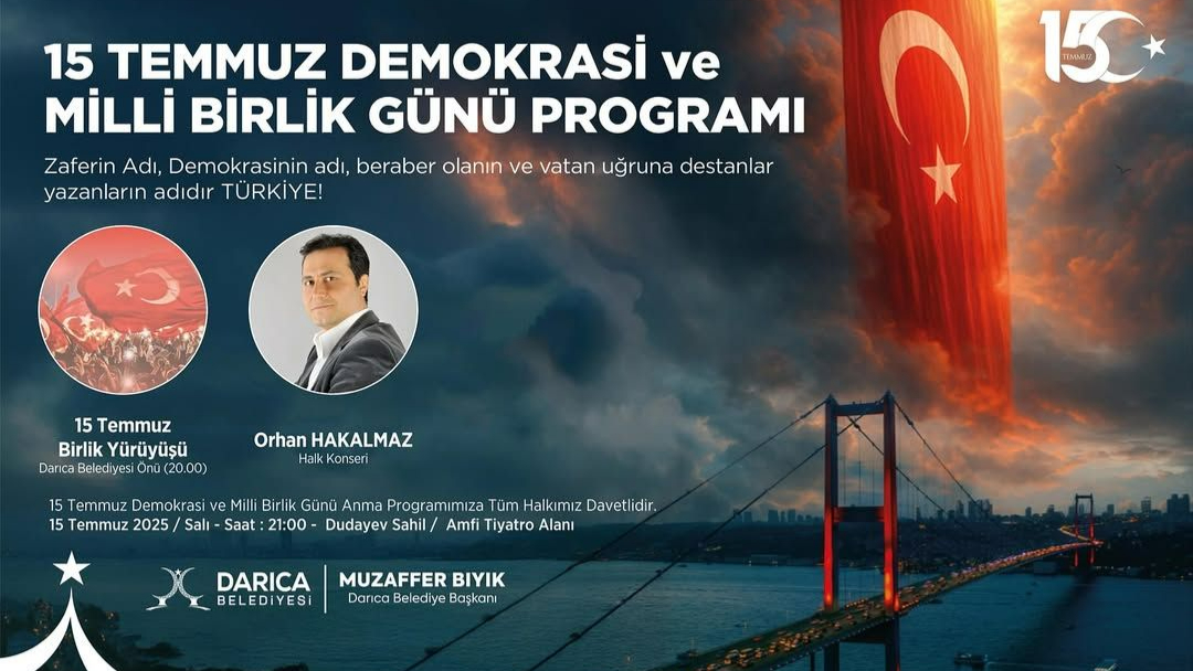 Darıca’da 15 Temmuz programı belli oldu