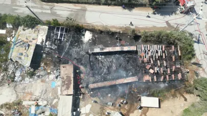 Yediemin deposunda çıkan yangın söndürüldü