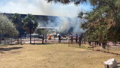 Darıca'da fabrikada çıkan ve 2 işyerine sirayet eden yangında 1 itfaiye eri dumandan etkilendi