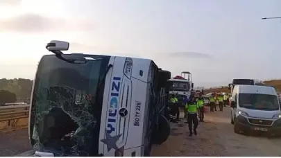 Kuzey Marmara Otoyolu'nda yolcu otobüsü devrildi: 3 ölü, 20 yaralı
