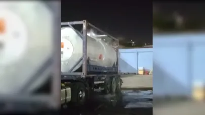 Boya fabrikası sahasındaki kimyasal yüklü tankerdeki sızıntı ekipleri harekete geçirdi