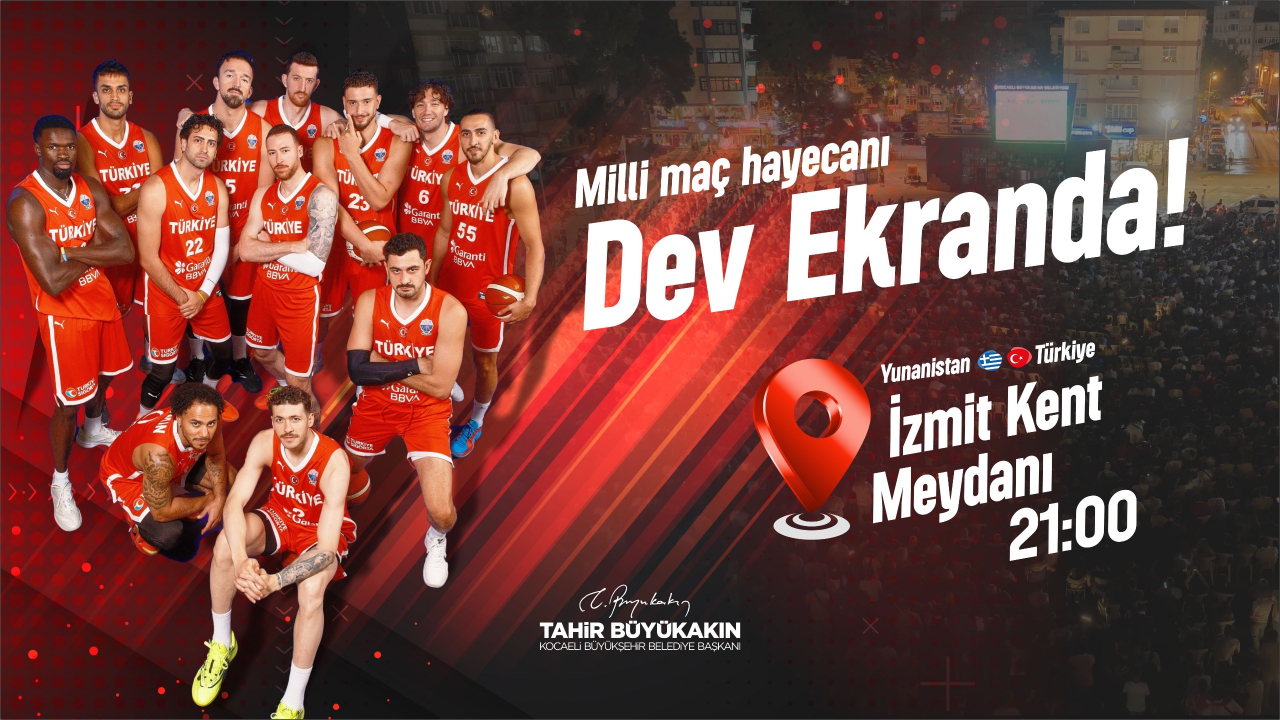 Milli maç Kent Meydanı’nda dev ekranda