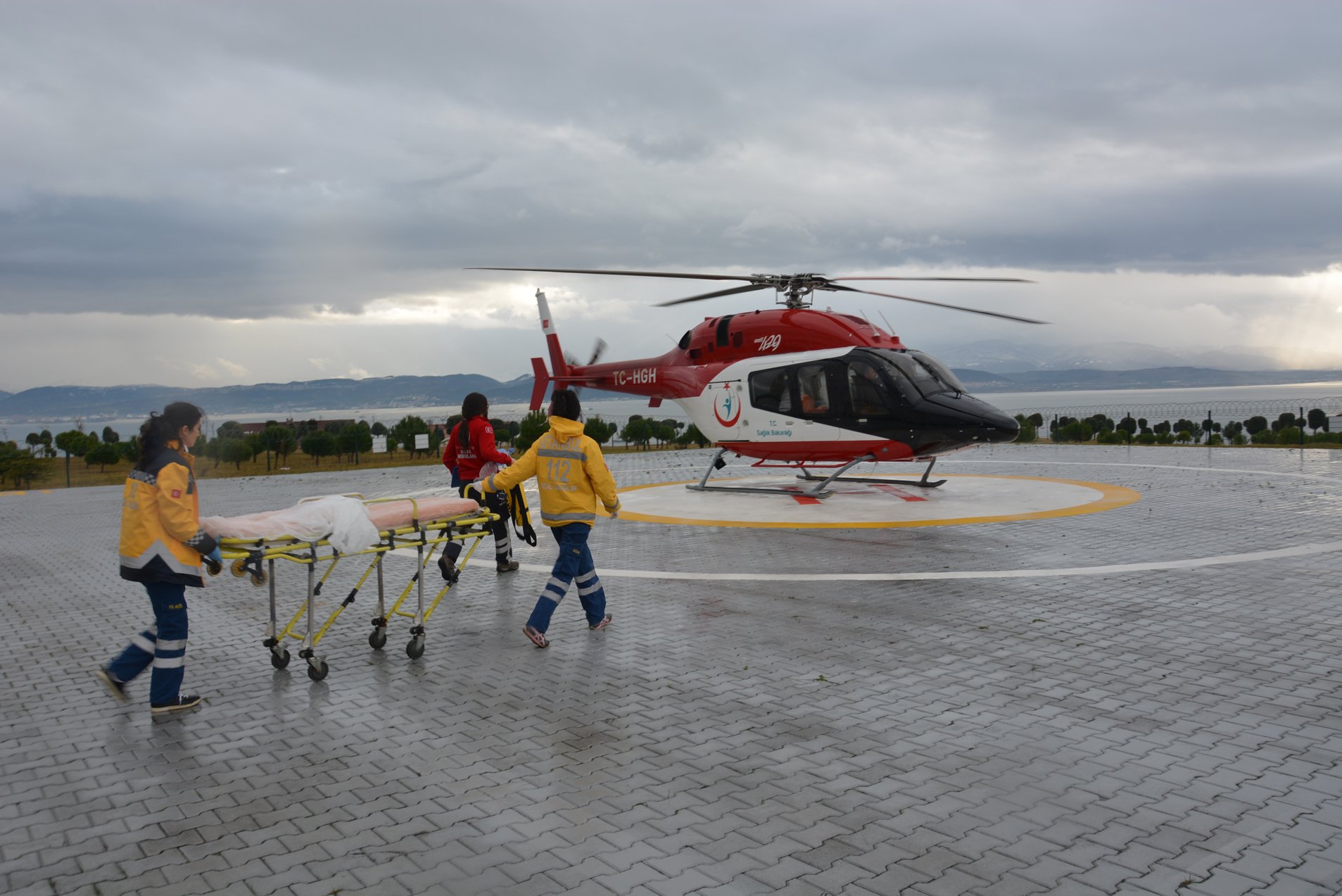 Hava Ambulansı ile Farabi'ye geldi