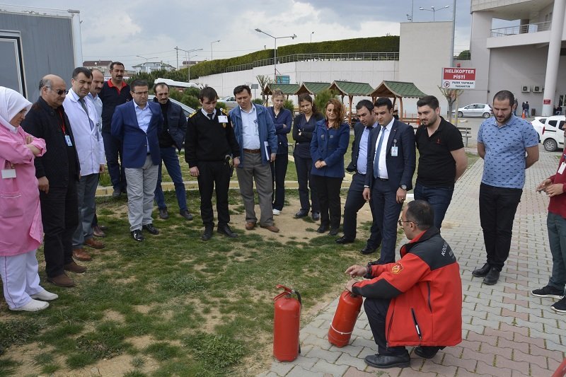 Farabi Personeline uygulamalı yangın eğitimi