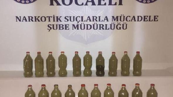 Pet şişeler içerisinde 11,5 kilo esrar ele geçirildi