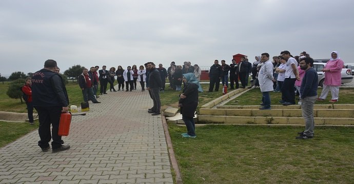 Farabi'de yangın tatbikatı yapıldı