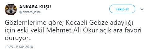 Ankara Kuşu'ndan Mehmet Ali Okur iddiası!