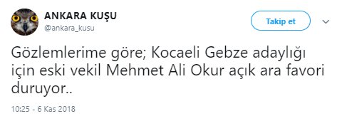 Ankara Kuşu'ndan Mehmet Ali Okur iddiası!