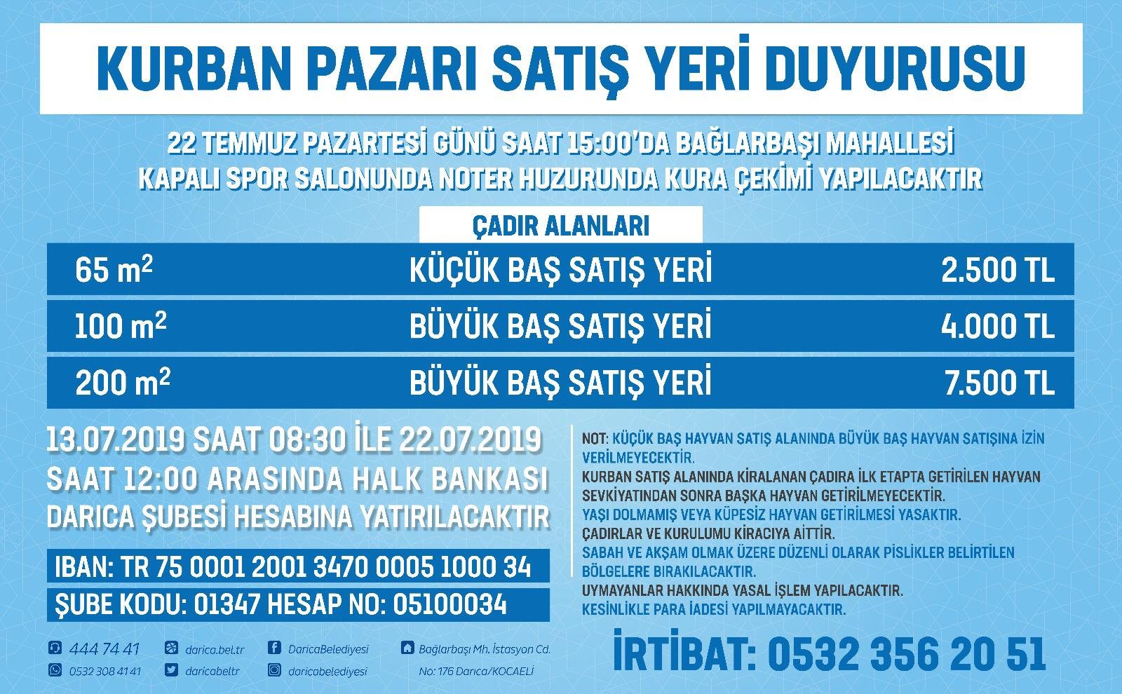 Darıca'da Kurban Pazarı alanı satışları başladı