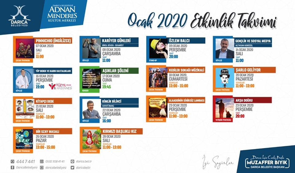 Darıca'da Ocak ayı etkinlikleri dopdolu!