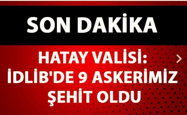 İdlib'de şehit sayısı 22'ye yükseldi