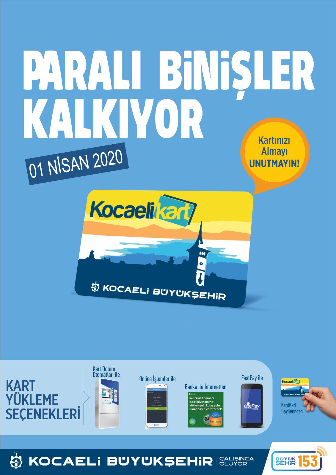 Kocaeli'de toplu taşımada paralı binişler kaldırılıyor