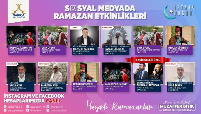 Darıca'da Ramazan etkinlikleri canlı yayınlanacak!