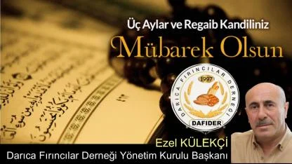 Darıca Fırıncılar Derneği Regaib Kandil ilanı