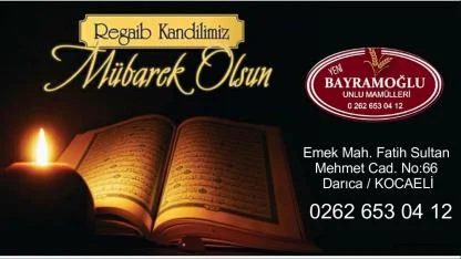 Yeni Bayramoğlu Regaib Kandil ilanı