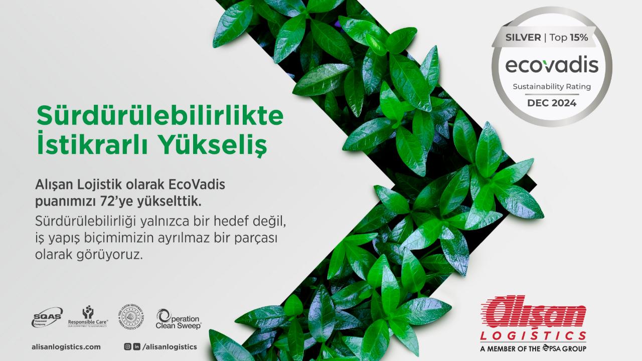 ALIŞAN LOJİSTİK EcoVadis PUANINI YÜKSELTEREK GÜMÜŞ MADALYA’NIN SAHİBİ OLDU
