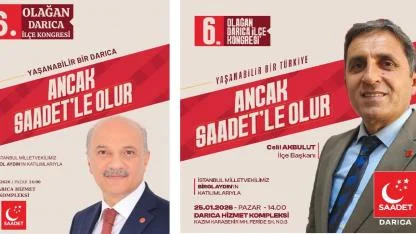 Saadet Partisi Darıca İlçe Olağan Kongresi pazar günü gerçekleşiyor